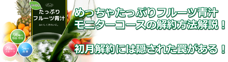 めっちゃたっぷりフルーツ青汁解約方法!初月解約の落とし穴!